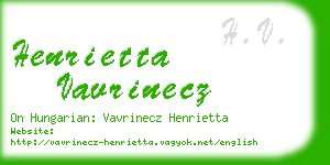 henrietta vavrinecz business card